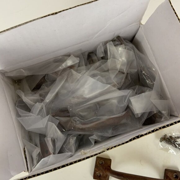 Cast Metal Rustic Drawer Pulls 4 Inches Long Box Of 10 Farmhouse Patina - Picture 2 of 8